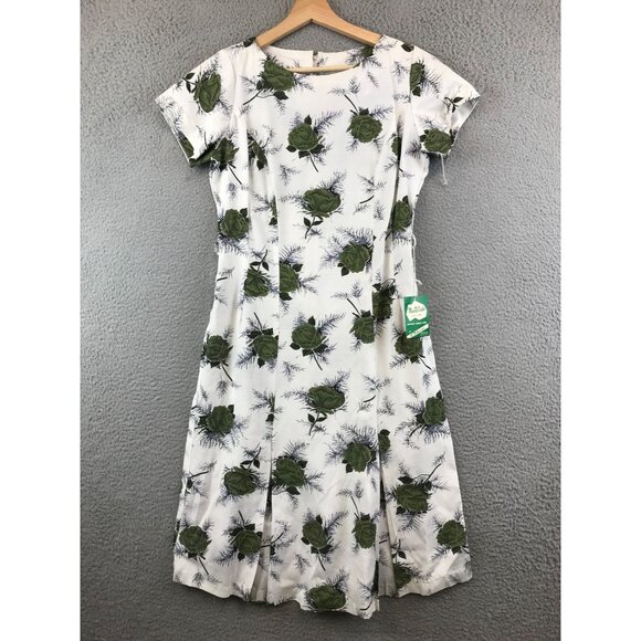 NEW Vintage Monte Carlo Floral Casual Dress size 14 1/2 - Picture 1 of 12